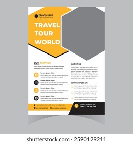 Travel and travel agency flyer banner poster brochure vector template design modern professional