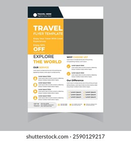 Travel and travel agency flyer banner poster brochure vector template design modern professional