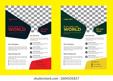 Travel agency flyer design eps vector file