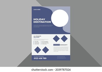 travel agency flyer design template. travel the world poster leaflet design. a4 template, brochure design, cover, flyer, poster, print-ready