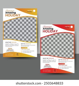 Travel agency flyer design template, tour and tourism flyer design template, modern and creative travel flyer or brochure design.