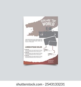 Travel agency flyer design template, vacation flyer