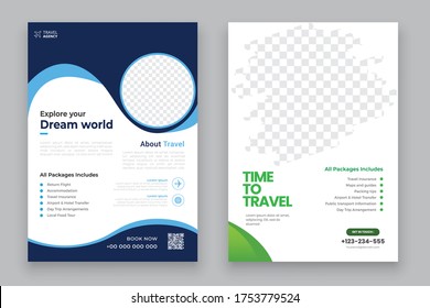 Travel Agency Flyer Or Poster Design, Creative Template, Banner Or Flyer Design For Tour And Travel Concept