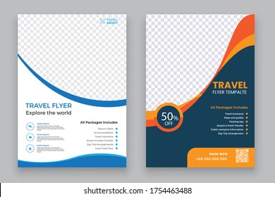 Travel Agency Flyer or Poster Design, Creative Template, Banner or Flyer design for Tour and Travel concept