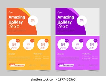 Travel agency flyer template. Travel flyer examples. Travel agency flyer poster template.