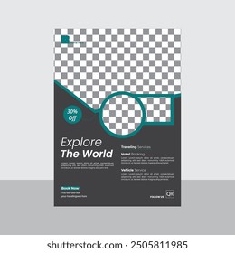 Travel agency flyer, Tour and travel flyer template, travel agency poster and booklet template