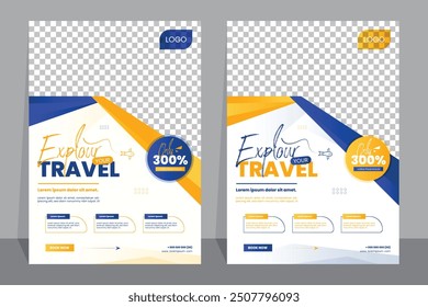 Travel agency flyer vector posters for business.Travel Flyer or Poster Template design layout, colourful modern flier. 