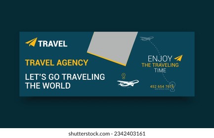 Travel agency and holiday Facebook cover banner template