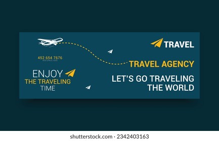 Travel agency and holiday Facebook cover banner template