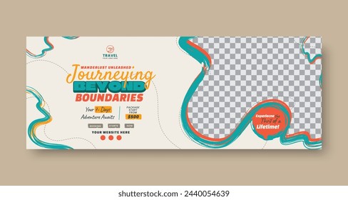 Travel agency holiday vacation social media Facebook cover banner template