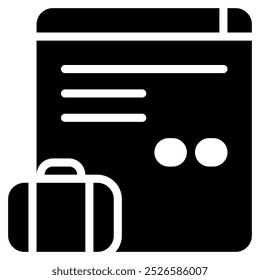 travel agency icon with glyph style. Suitable for website design, logo, app and UI. Based on the size of the icon in general, so it can be reduced.