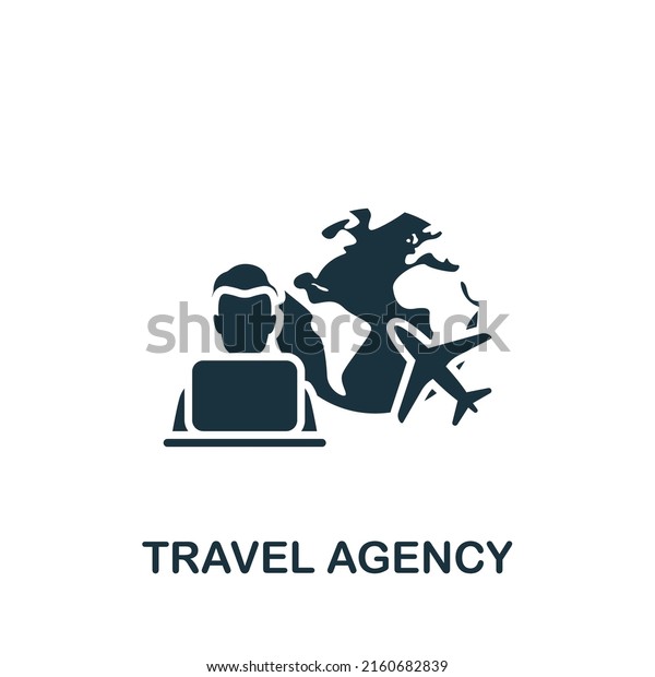 Travel Agency icon. Monochrome\
simple Travel icon for templates, web design and\
infographics