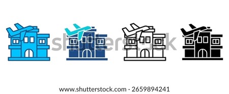 Travel Agency Icon Set With Multiple Styles. Vector Illustration