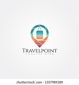 Travel agency icon template, creative vector logo design, illustration element