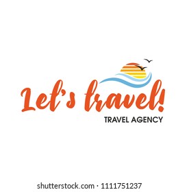 Travel agency. Let's travel. Template for logo.