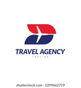 Travel agency logo. Airplane logo. Transport, logistics delivery business logo