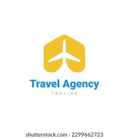 Travel agency logo. Airplane logo. Transport, logistics delivery business logo