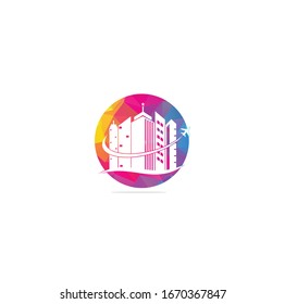 Travel agency logo design. Building Office Travel Icon Logo Design.