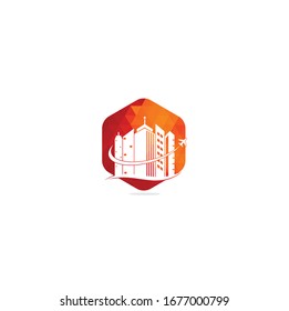 Travel agency logo design. Building Office Travel Icon Logo Design.