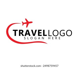 Agencia de viajes Diseño de logotipos Avión volador Logotipo de destino de viaje