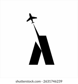 Travel agency logo design with the initial letter A concept.