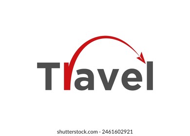 Travel agency logo design with paper airplane symbol in the words Travel.