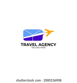 Travel Agency Logo Design Template. Vector Illustration