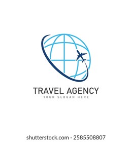 travel agency logo design template vector