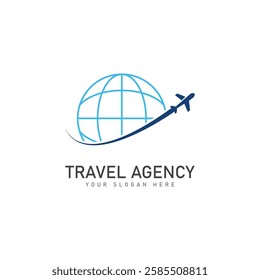 travel agency logo design template vector