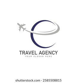 travel agency logo design template vector