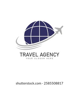 travel agency logo design template vector