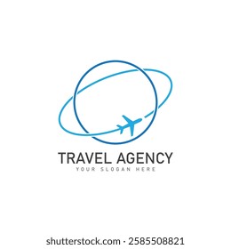 travel agency logo design template vector