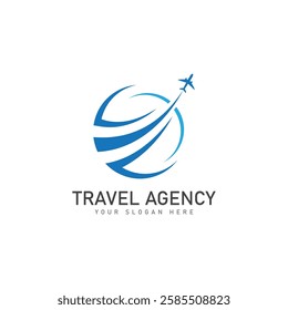 travel agency logo design template vector