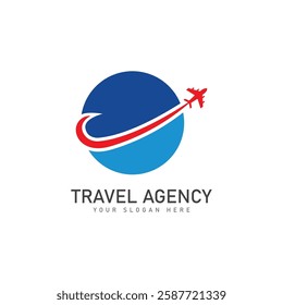 travel agency logo design template vector