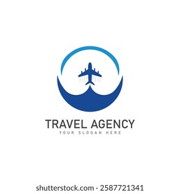 travel agency logo design template vector