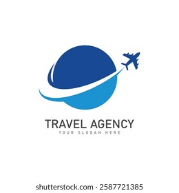 travel agency logo design template vector