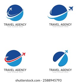 travel agency logo design template vector