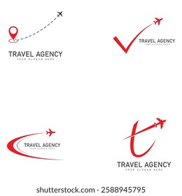 travel agency logo design template vector