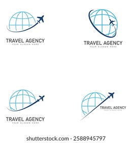 travel agency logo design template vector