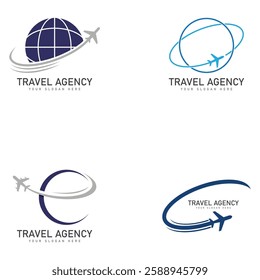 travel agency logo design template vector