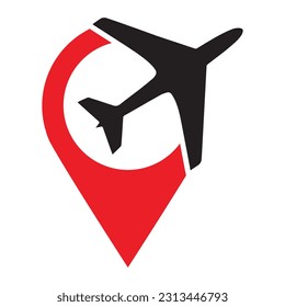 Travel agency logo with pin location icon vector illustration 