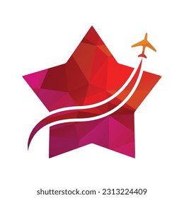 Travel agency logo with star vector illustration 