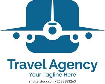 Travel Agency Logo template with airplane