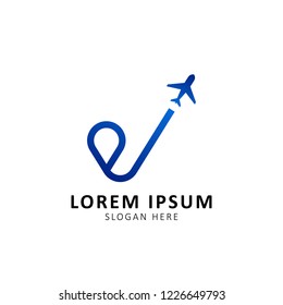 Travel agency logo template, with checklist and map icon navigation