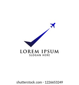 Travel agency logo template, with checklist and map icon navigation