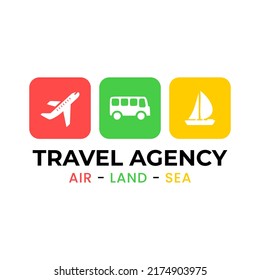 Travel Agency Logo Template Ship Plane Stock Vector (Royalty Free ...