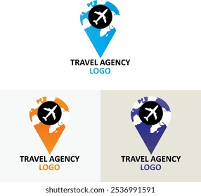 Diseño de Vector de logotipo de agencia de viajes. Diseño de logo de empresa de agencia de viajes