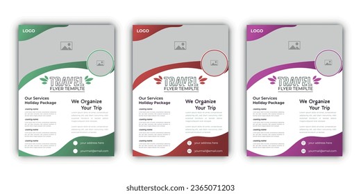 Travel Agency and Modern Business Web Banner Ad Bundle with Minimalistic Flyer and Social Media Design Templates