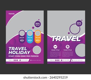 travel agency poster template design, Travelling, tourism or summer holiday tour online marketing flyer