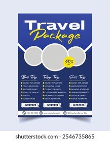 Travel Agency Price List and Package Flyer Design Template